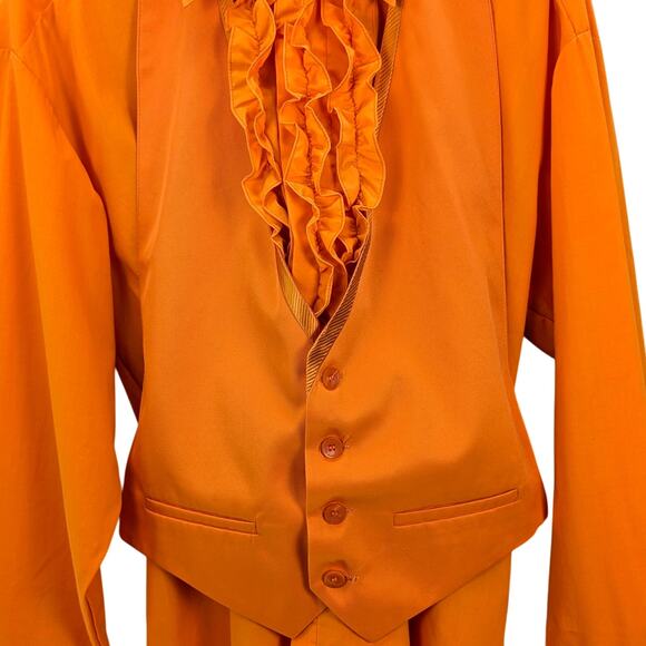 Bright Orange 5-Piece Tuxedo Suit Medium | Statement Dopamine Prom Wedding Party - Picture 13 of 16